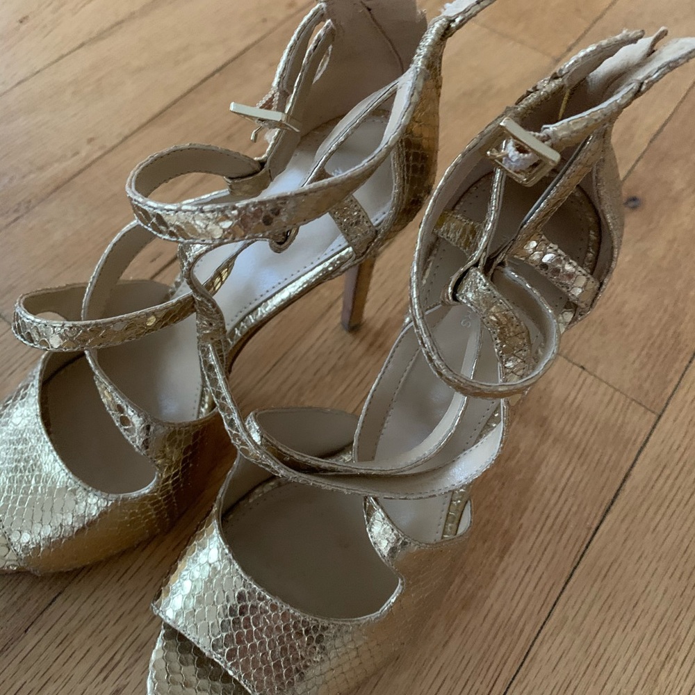 Michael KORS like new gold snake skin shoes, 7,5